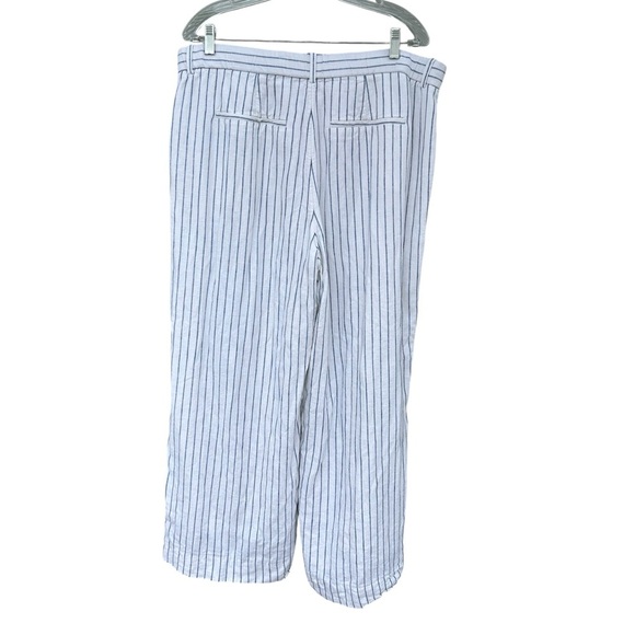 Abercrombie & Fitch Linen White Sloan Pant Blue Pin Stripe - Size 33/16 Short - Picture 9 of 10
